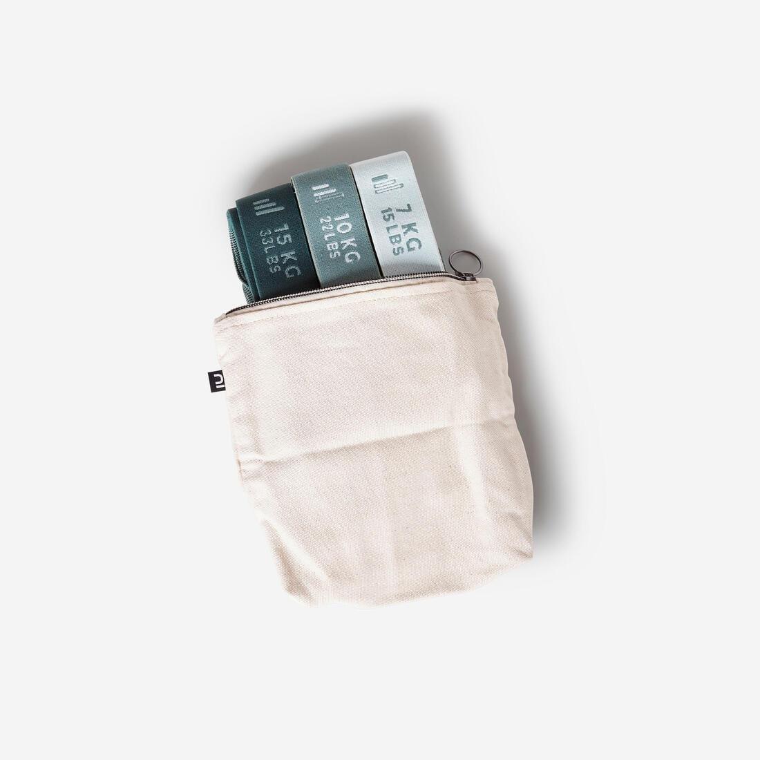 YELLOW Set of 3 Fitness Resistance Bands Toneband - Resistance 7-10-15 kg, No Color, medium