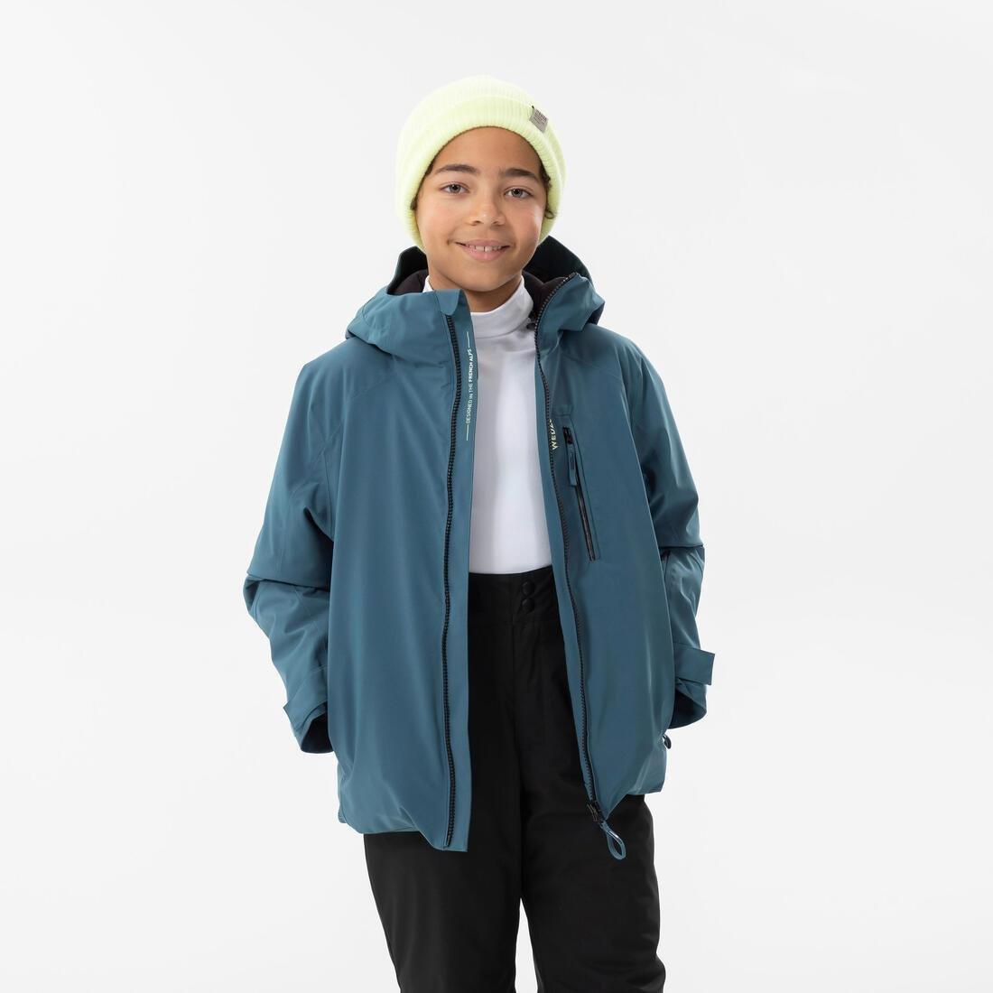 Kids Warm And Waterproof Ski Jacket 550, Blue, No Color, large image number 1