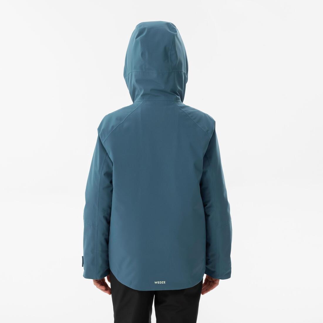 Kids Warm And Waterproof Ski Jacket 550, Blue, No Color, large image number 4