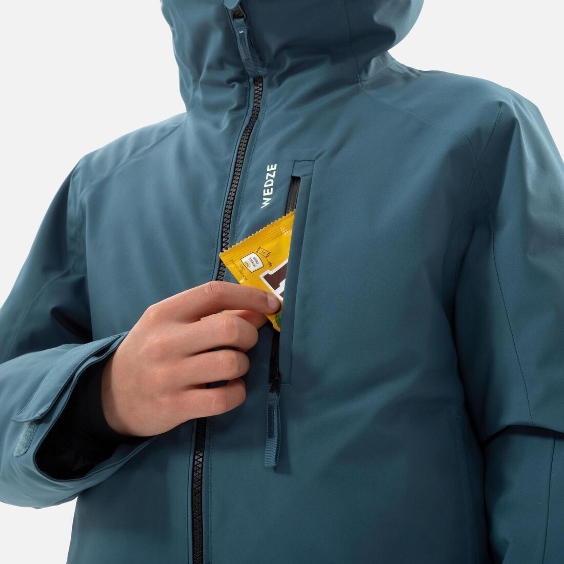 Kids Warm And Waterproof Ski Jacket 550, Blue, No Color, large image number 5