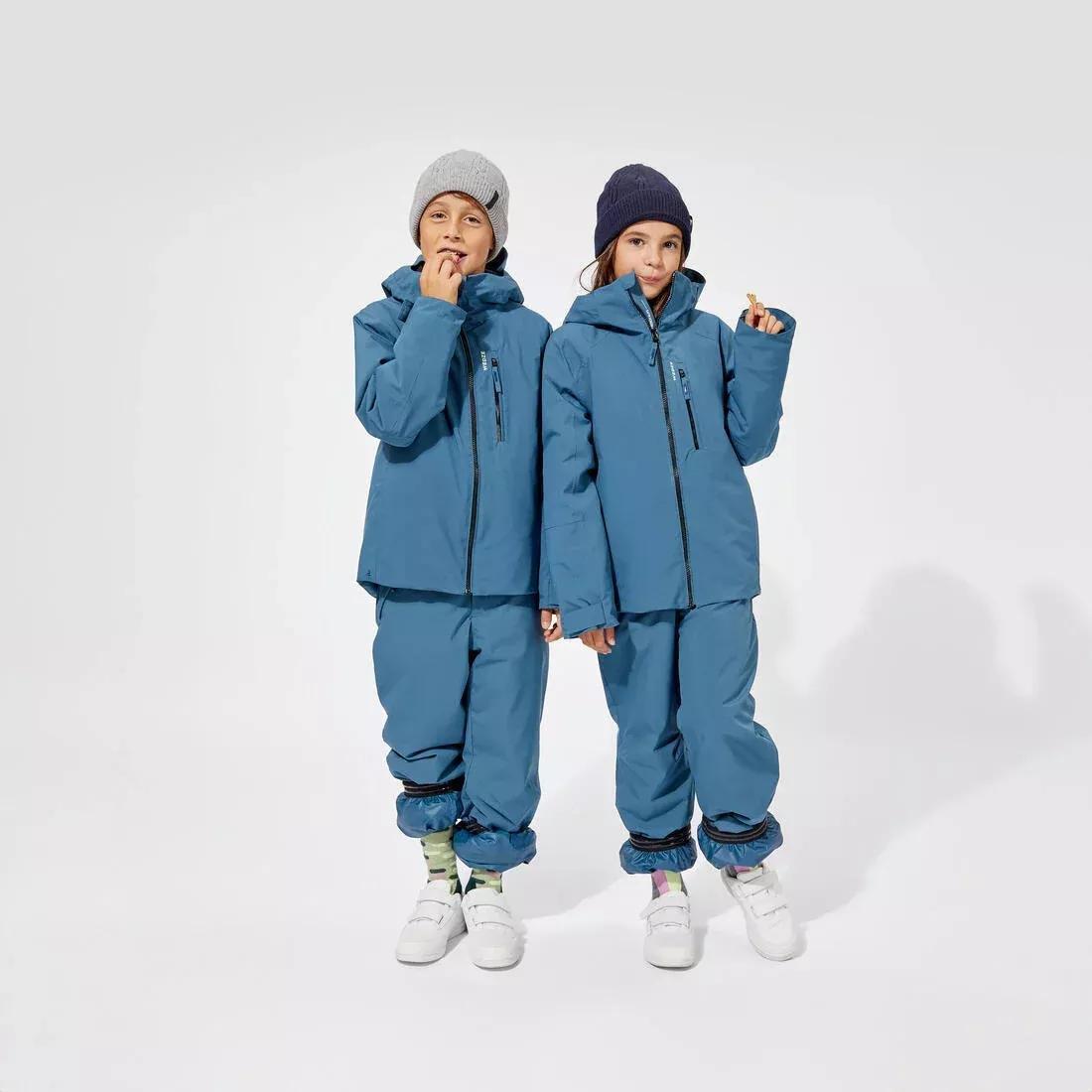 Kids Warm And Waterproof Ski Jacket 550, Blue, No Color, large image number 14