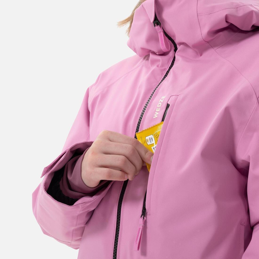 Kids Girls Warm And Waterproof Ski Jacket 550, Pink, , large image number 4