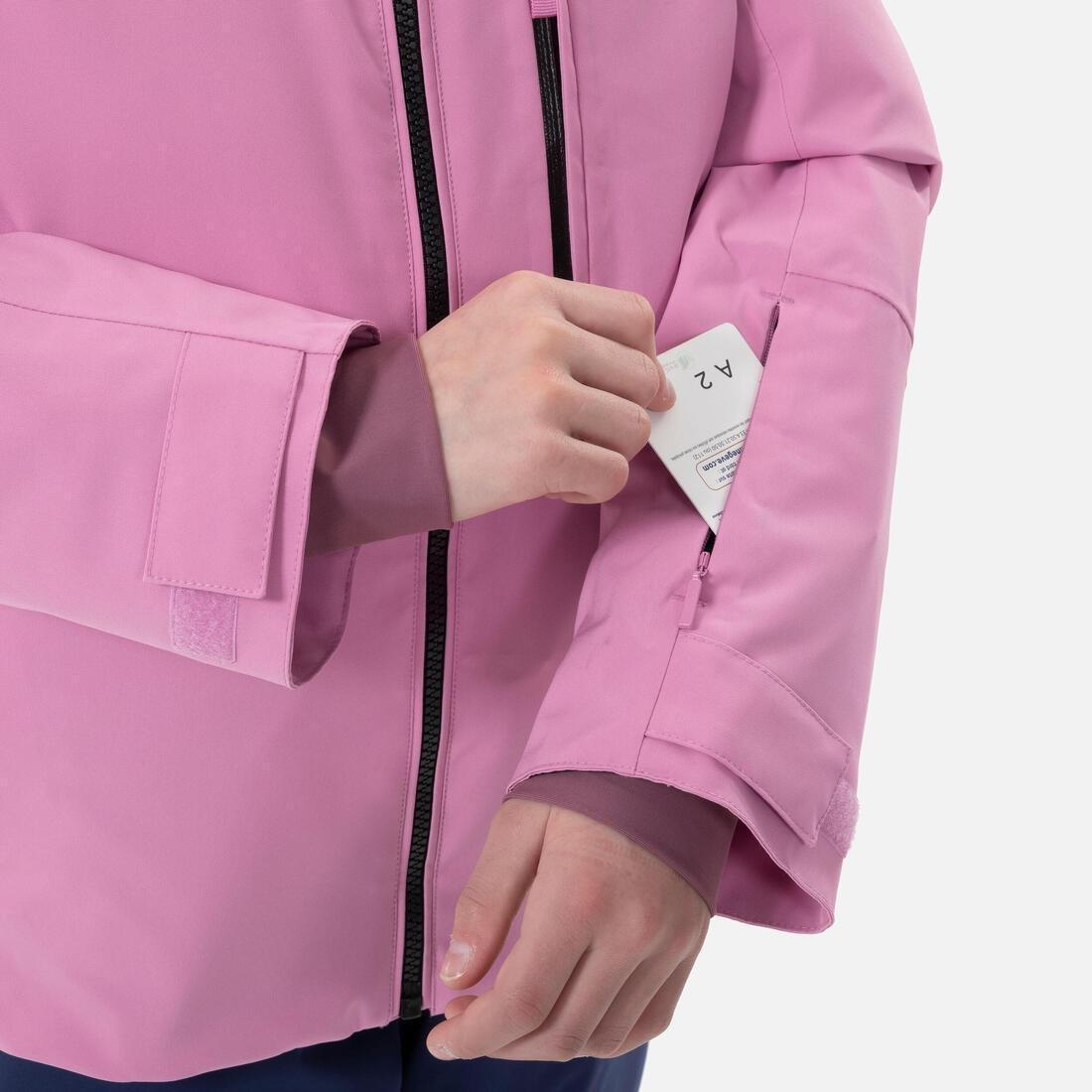 Kids Girls Warm And Waterproof Ski Jacket 550, Pink, , large image number 5