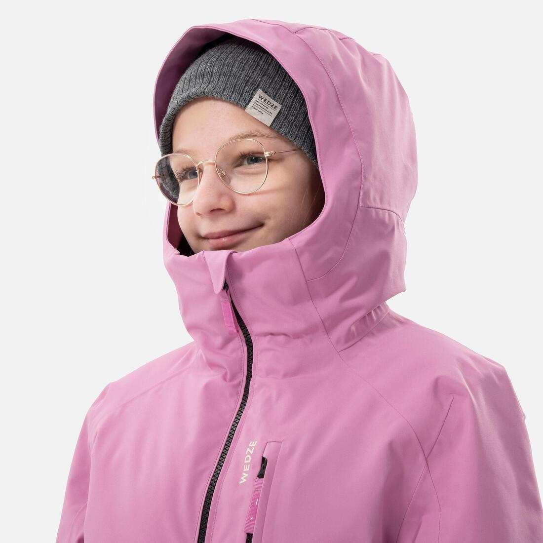Kids Girls Warm And Waterproof Ski Jacket 550, Pink, , large image number 6