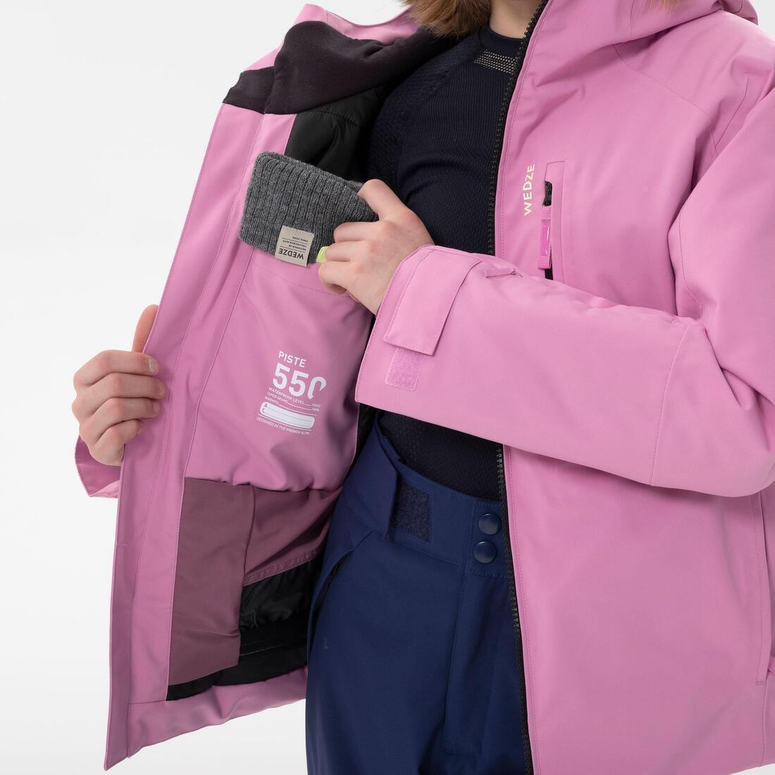 Kids Girls Warm And Waterproof Ski Jacket 550, Pink, , large image number 7
