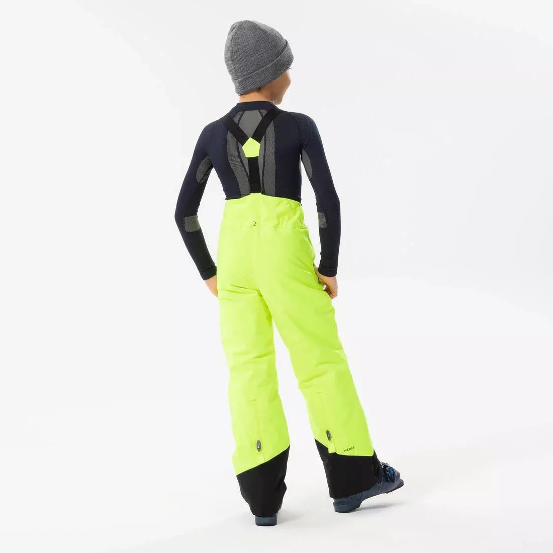CHILDREN'S WARM AND WATERPROOF SKI TROUSERS  -500 PNF, fluo neon yellow, , large image number 8