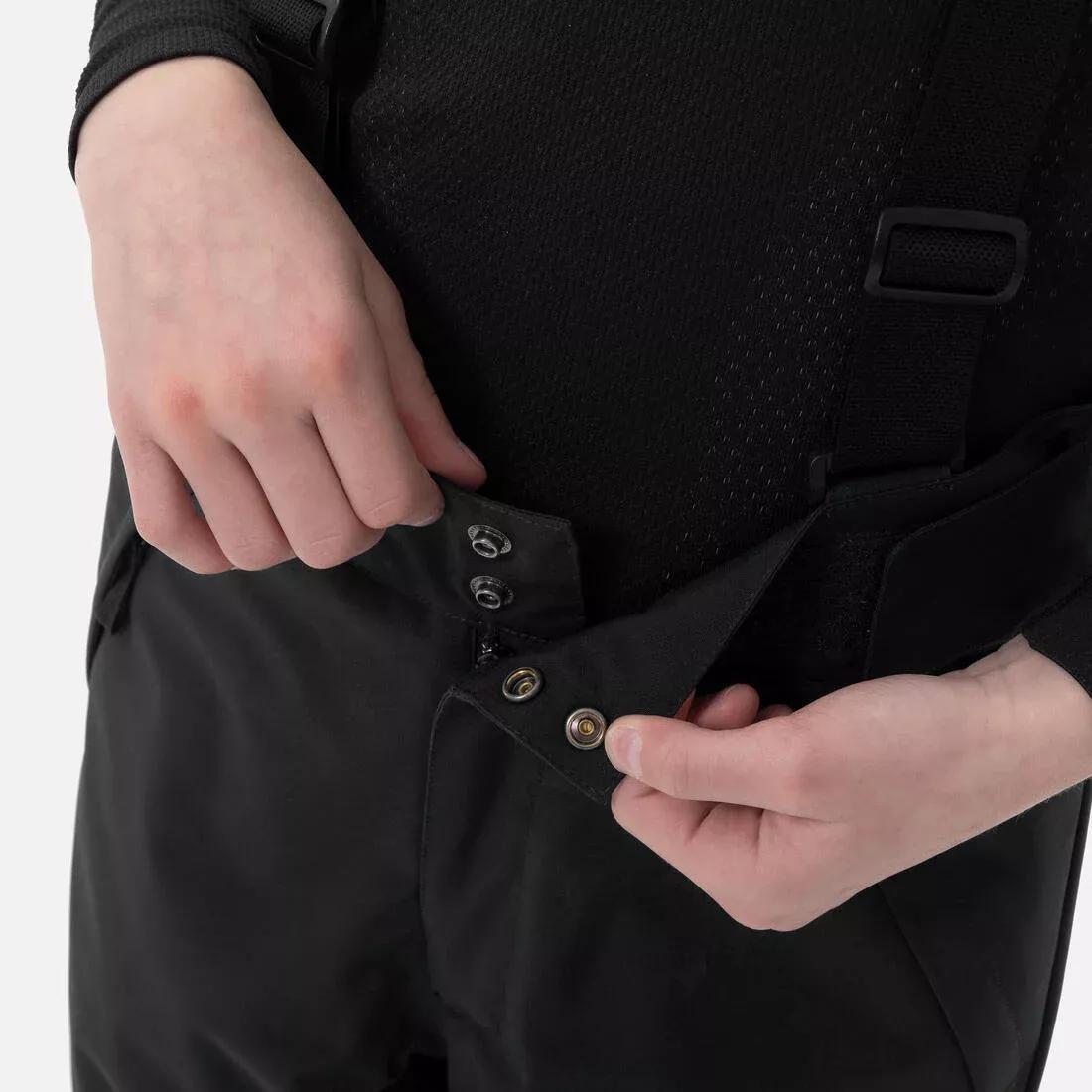 Kids Unisex Waterproof Ski Trousers - Warm 500 PNF - 6-14 years, Black, No Color, medium