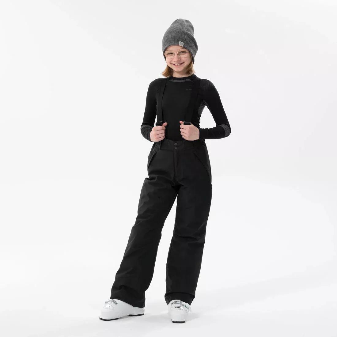 Kids Unisex Waterproof Ski Trousers - Warm 500 PNF - 6-14 years, Black, No Color, large image number 4