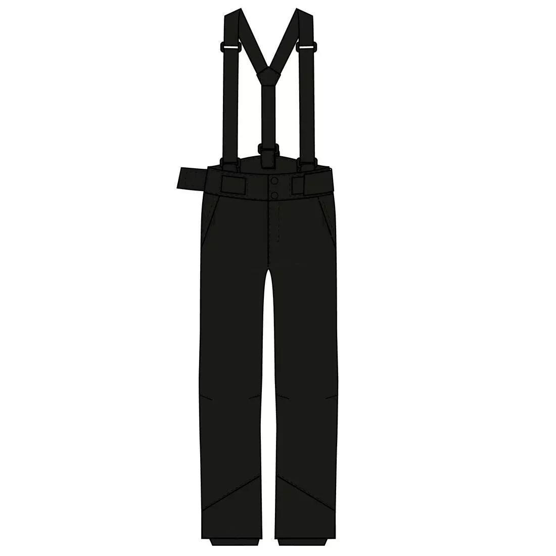 Kids Unisex Waterproof Ski Trousers - Warm 500 PNF - 6-14 years, Black, No Color, large image number 8