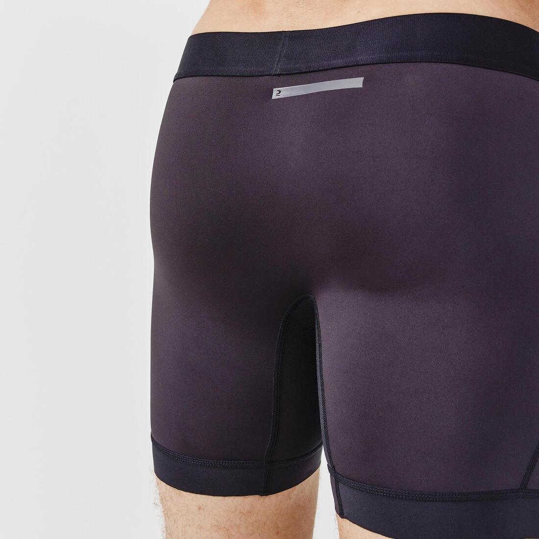 BLACK MEN'S SEMI-LONG BREATHABLE RUNNING BOXERS, , large image number 4