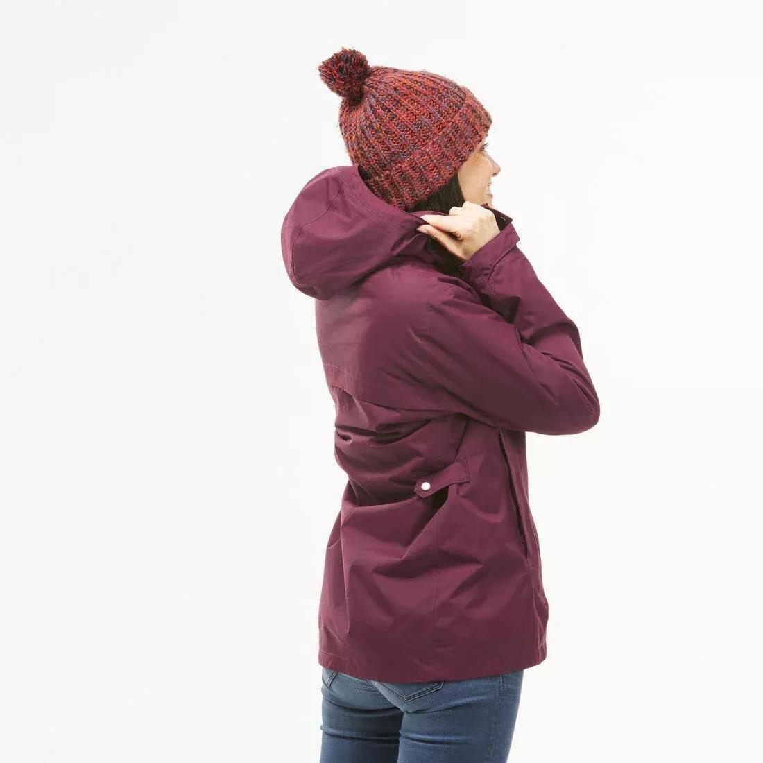 Women 3in1 waterproof winter hiking jacket - SH100 0C, Burgundy, 5401_000, large image number 3