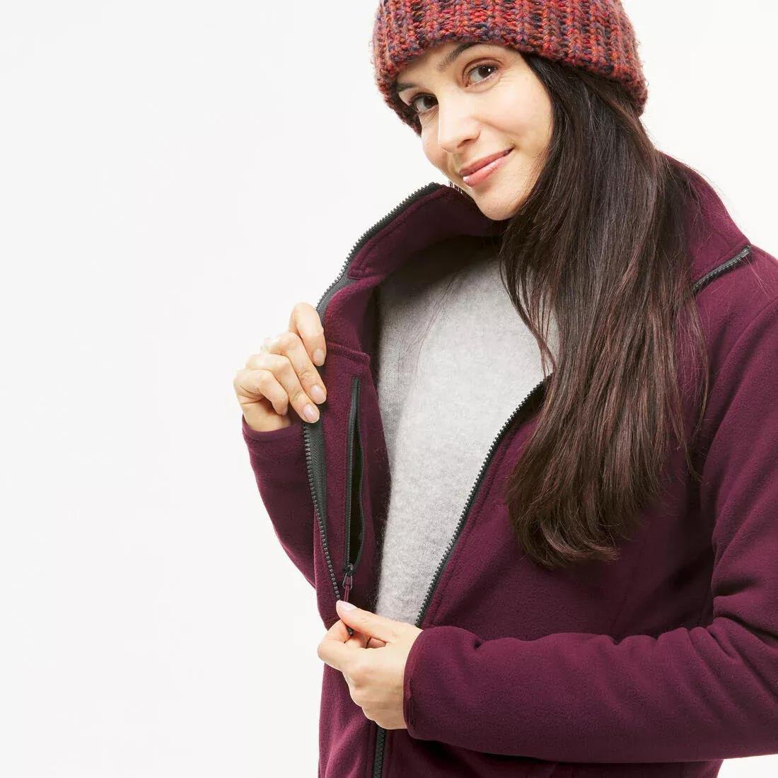 Women 3in1 waterproof winter hiking jacket - SH100 0C, Burgundy, 5401_000, large image number 5