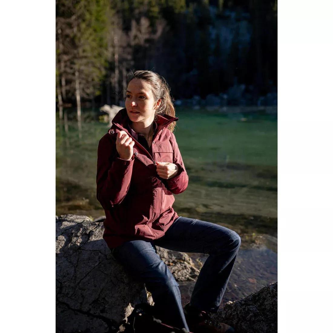 Women 3in1 waterproof winter hiking jacket - SH100 0C, Burgundy, 5401_000, large image number 6