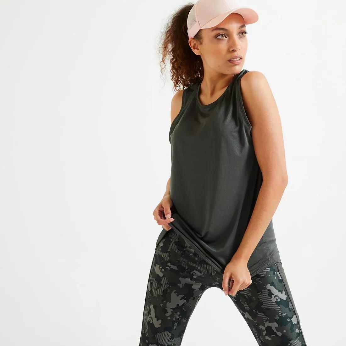 Straight-Cut Fitness Tank Top, Black, No Color, large image number 1