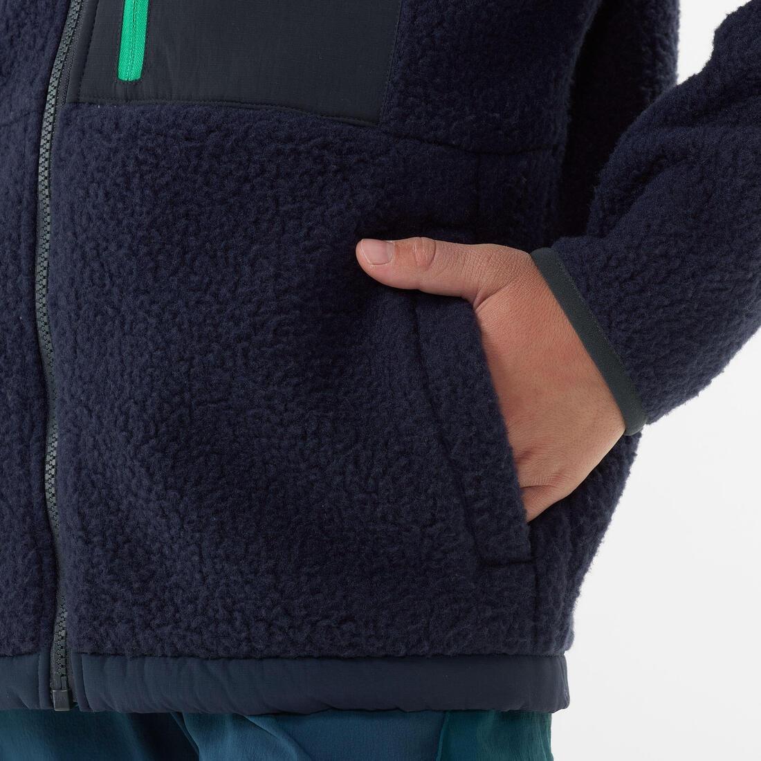 NAVY BLUE Kids' Sherpa hiking jacket - MH500- 7-15 years, , large image number 2