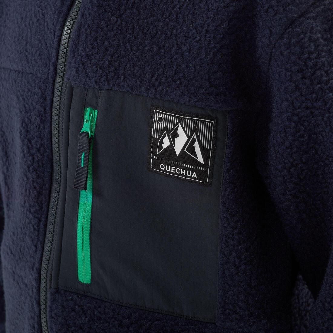 NAVY BLUE Kids' warm fleece Sherpa jacket NH900 Zip - 7-15 years - Camo, No Color, medium