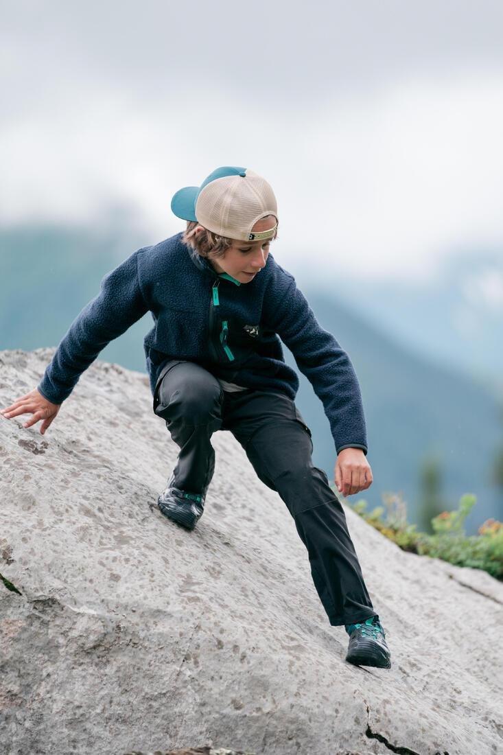 NAVY BLUE Kids' warm fleece Sherpa jacket NH900 Zip - 7-15 years - Camo, No Color, medium