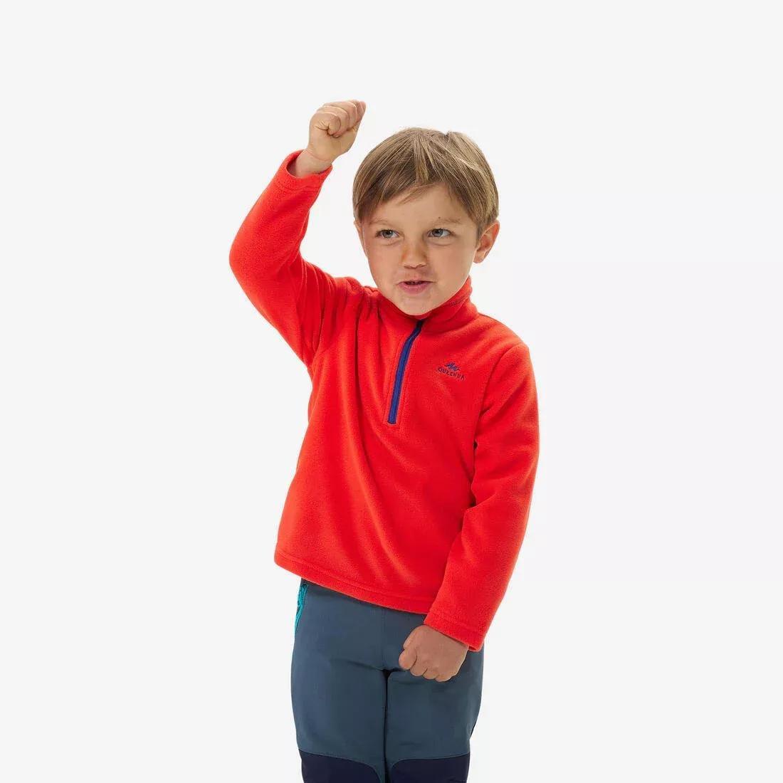Hiking Fleece - MH100 - Children 2-6 Years, Red, No Color, large image number 0