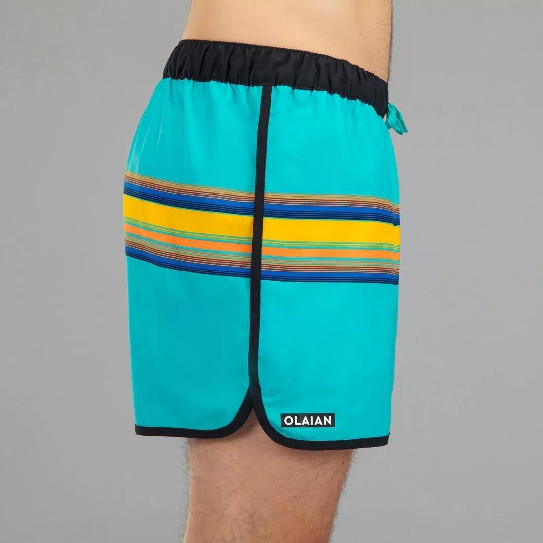 OLAIAN - Surfing Short Boardshorts 100 - Sunstripe, Green