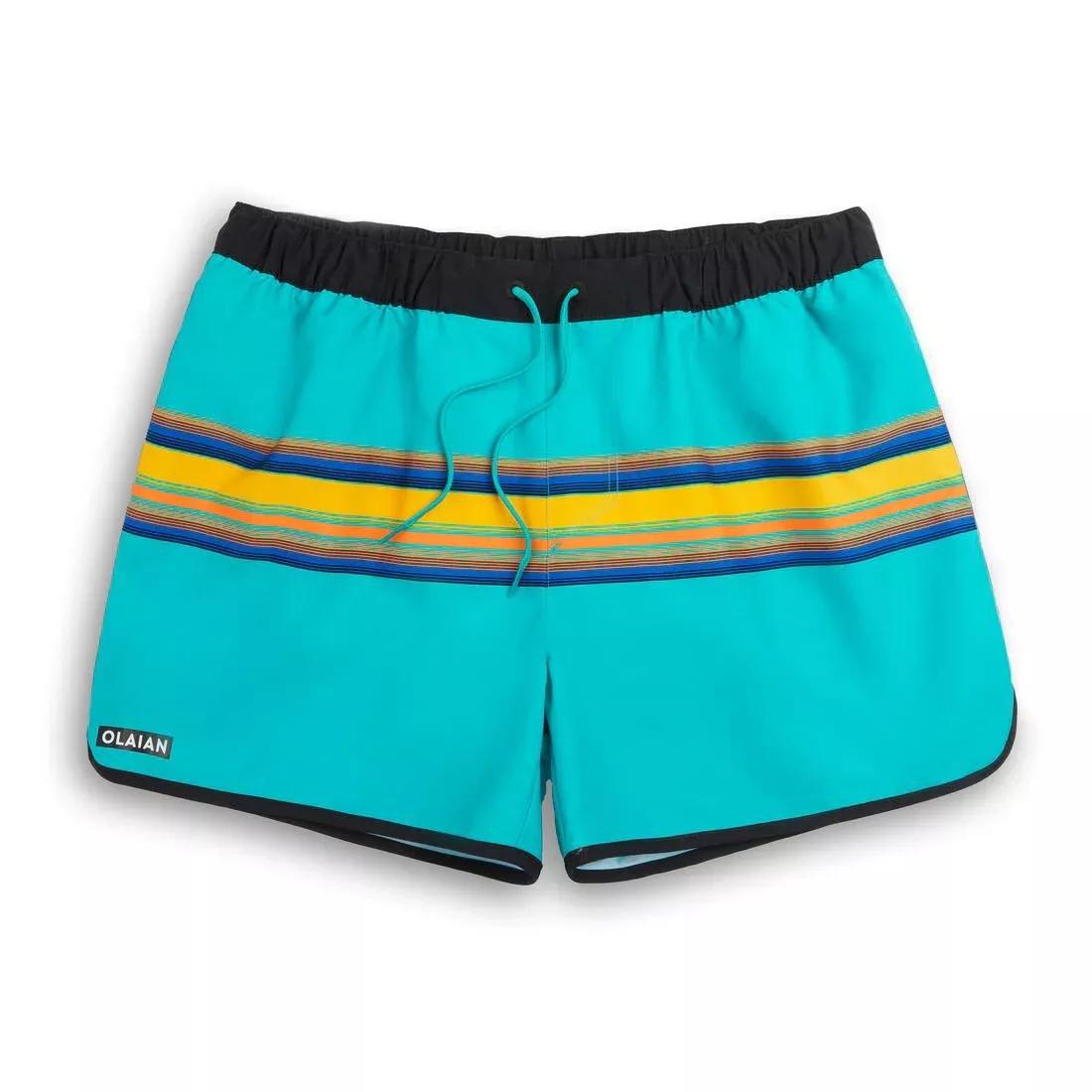 OLAIAN - Surfing Short Boardshorts 100 - Sunstripe, Green