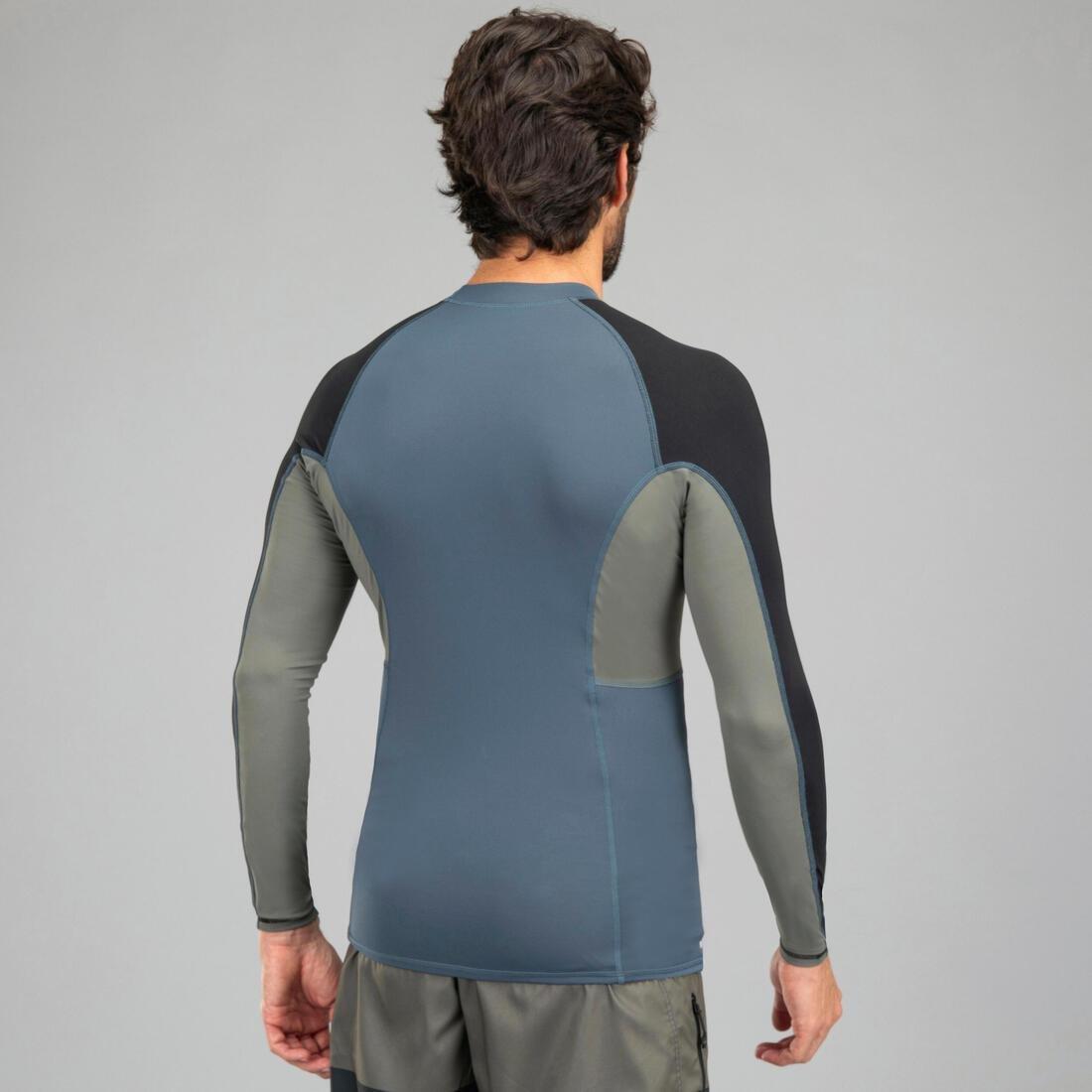 Men Surfing Anti-Uv Long-Sleeved T-Shirt Top 500, Black, No Color, medium