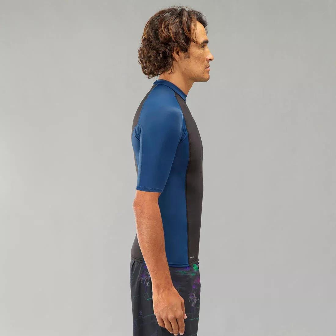 TURQUIN BLUE Men's surfing short-sleeved neoprene thermal anti-UV T-shirt top., , large image number 7
