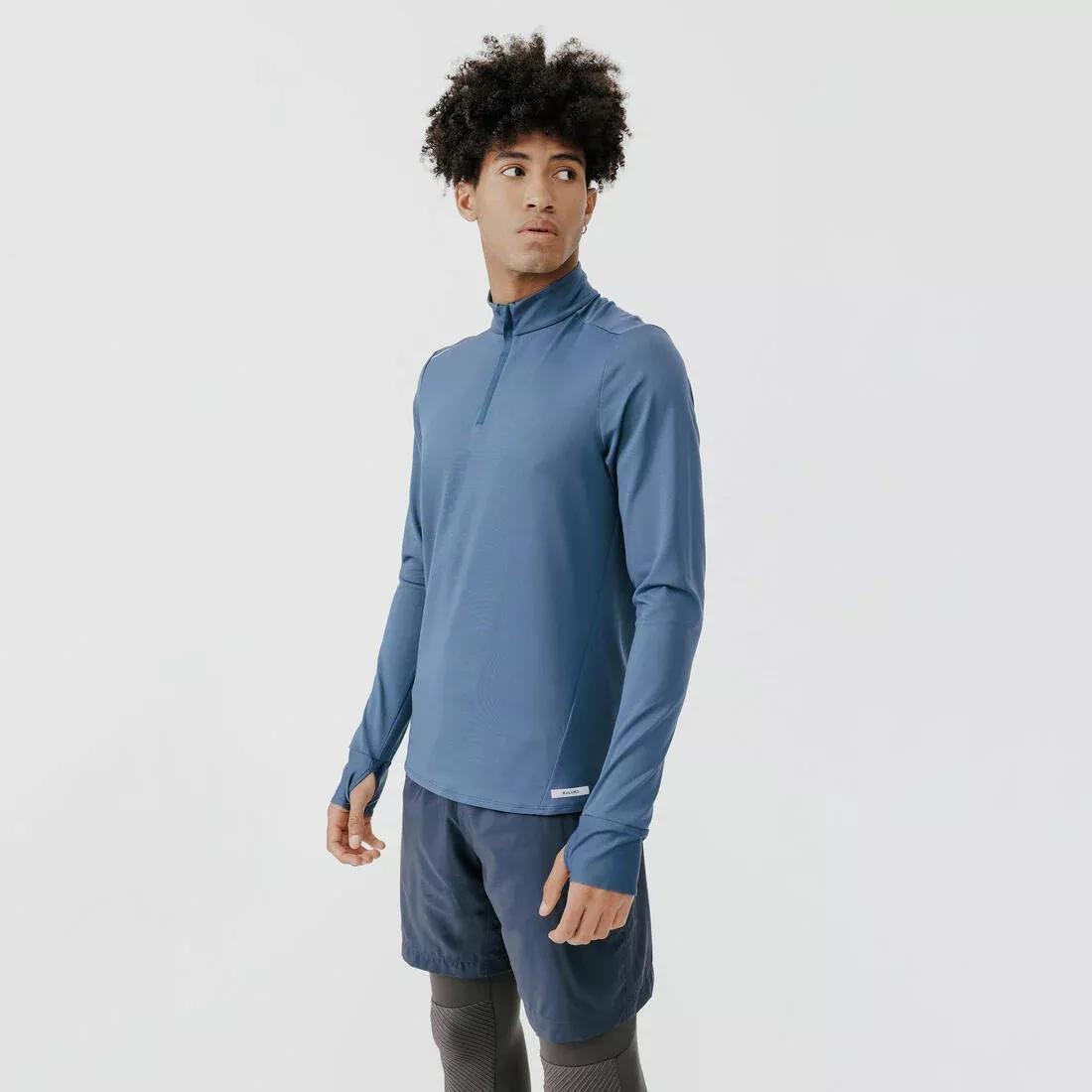 Kalenji Mens WarmLong-SleevedRunning T-Shirt, Whale Grey, , large image number 0