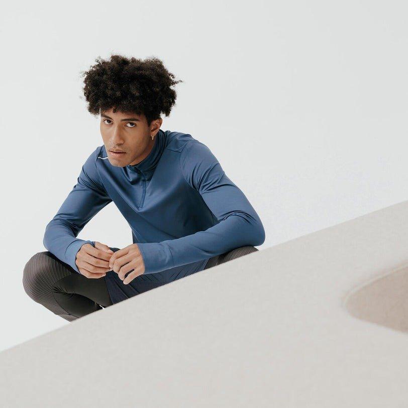 Kalenji Mens WarmLong-SleevedRunning T-Shirt, Whale Grey, , large image number 4