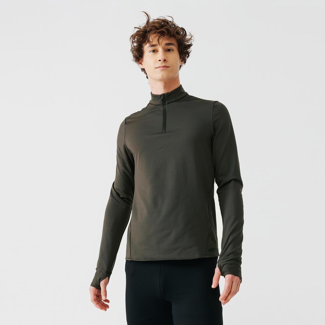 Kalenji Mens WarmLong-SleevedRunning T-Shirt, Whale Grey, , large image number 9