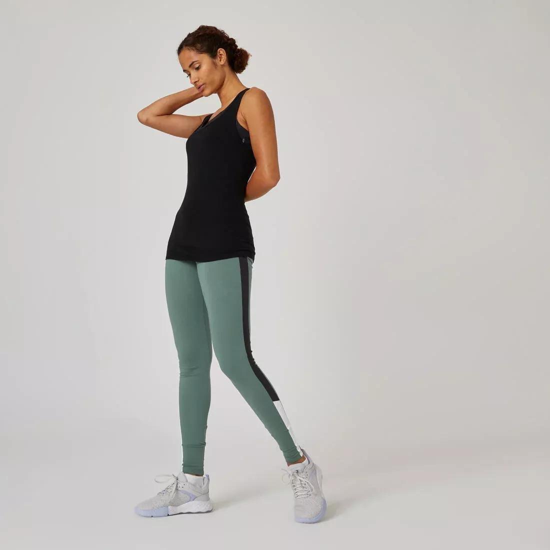Women Slim-Fit Fitness Crew-Neck Tank Top - 500, Black, , large image number 2
