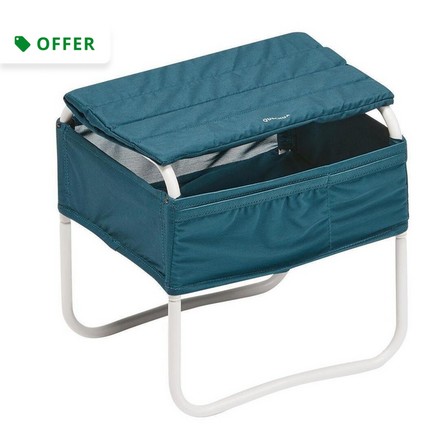 QUECHUA - Camping Bedside Table - Compact, Blue