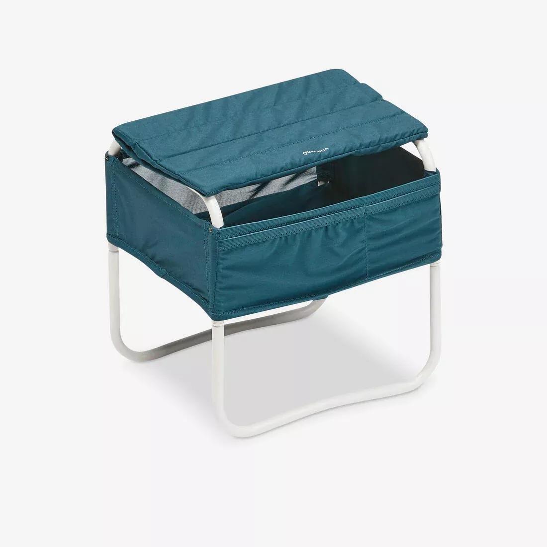 QUECHUA - Camping Bedside Table - Compact, Blue