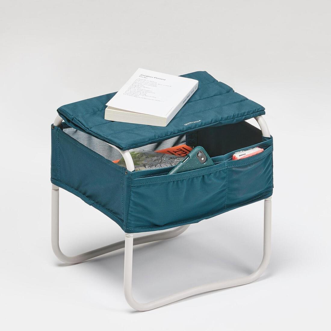 QUECHUA - Camping Bedside Table - Compact, Blue