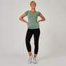 DOMYOS - Women Fitness Slim-Fit T-Shirt 500, Green