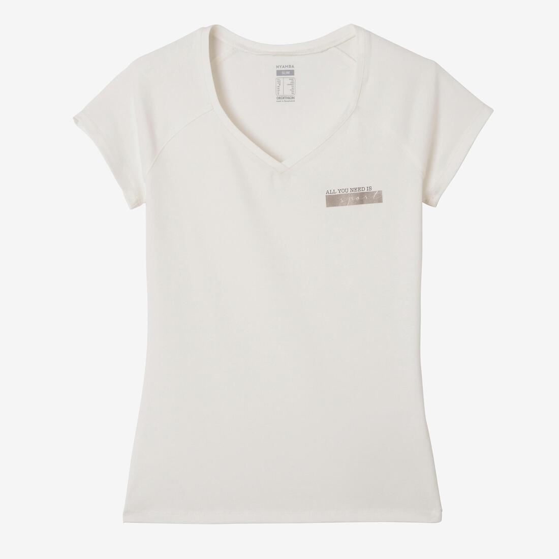 Women Fitness Slim-Fit T-Shirt - 500, Green, No Color, large image number 6