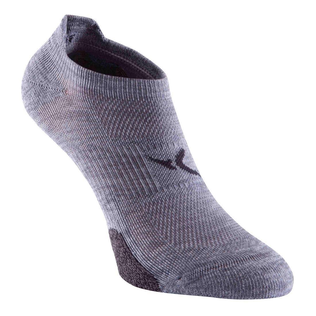 Unisex Invisible Fitness Cardio Training Socks - Twin-Pack, Grey, , large image number 1