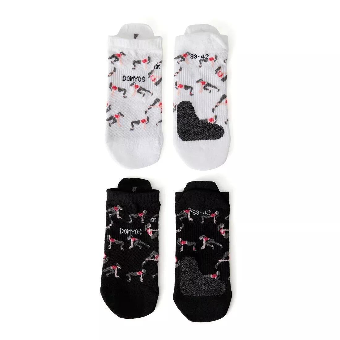 Unisex Invisible Fitness Cardio Training Socks - Twin-Pack, Grey, , large image number 3