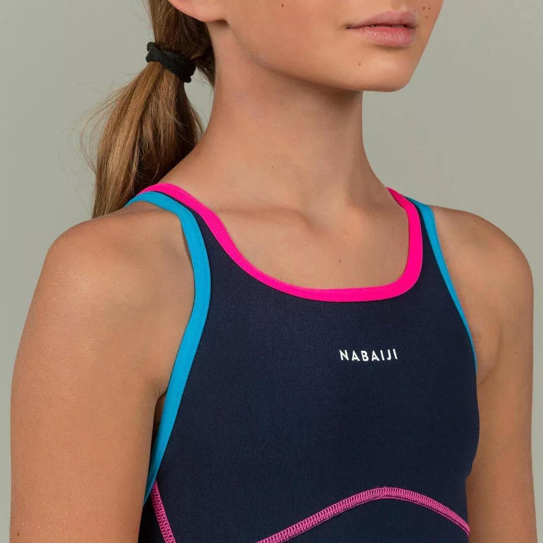 Kids Girls Kamyie + 500 One-Piece Swimsuit, Navy, , large image number 5