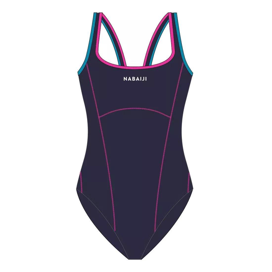 Kids Girls Kamyie + 500 One-Piece Swimsuit, Navy, , large image number 7