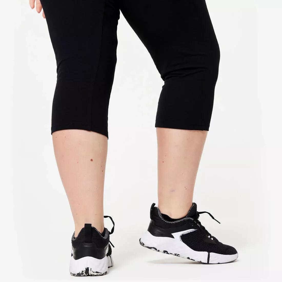 Women Slim Fitness Cropped Bottoms 500, Black, , large image number 5