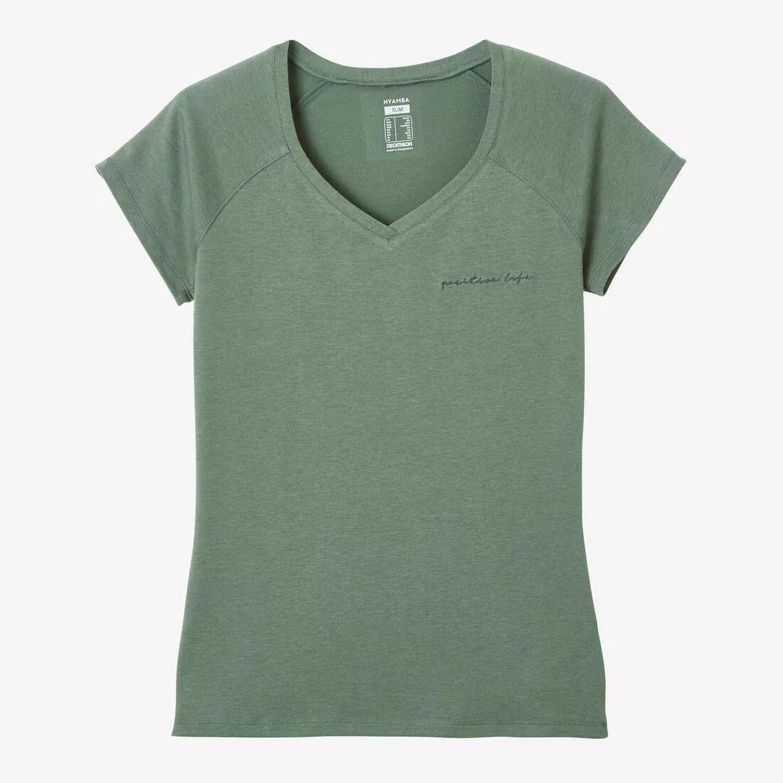 Women Fitness Slim-Fit T-Shirt 500, White, , large image number 8