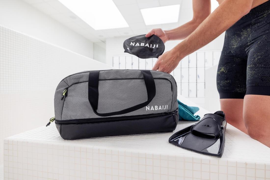 Swimming Bag 500 40L Grey, Black, No Color, large image number 5