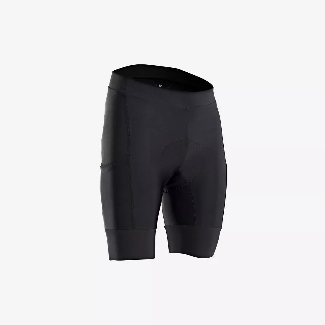 Men Road Cycling Bibless Shorts Rc500, Black, No Color, medium