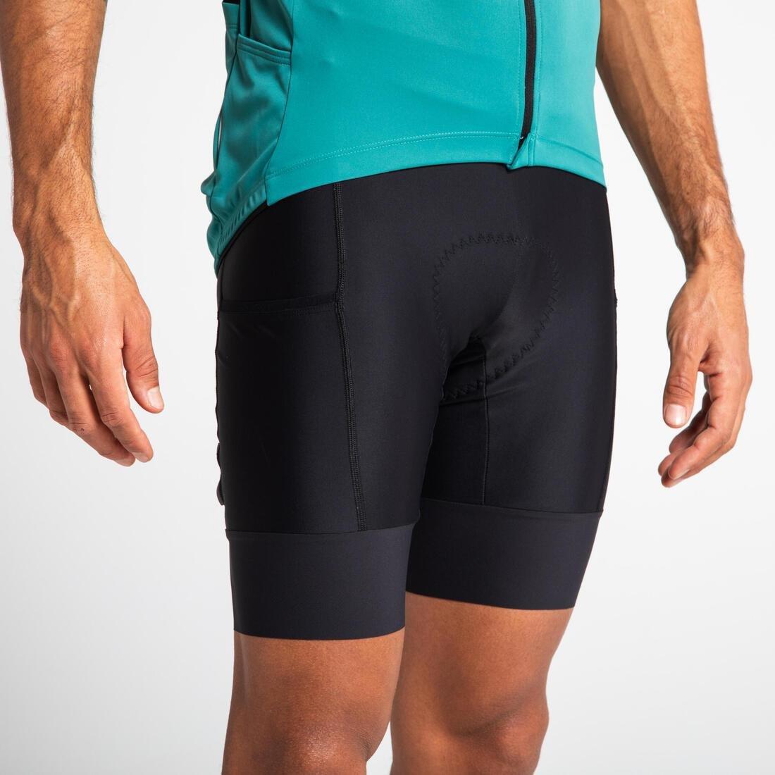 Men Road Cycling Bibless Shorts Rc500, Black, No Color, medium