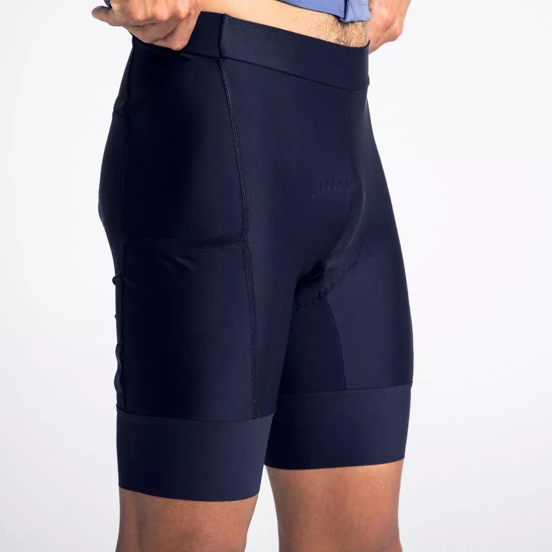 Men Road Cycling Bibless Shorts - Rc500, Navy, No Color, medium