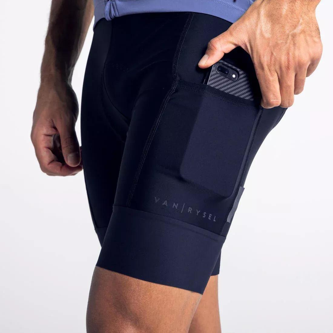 Men Road Cycling Bibless Shorts - Rc500, Navy, No Color, medium