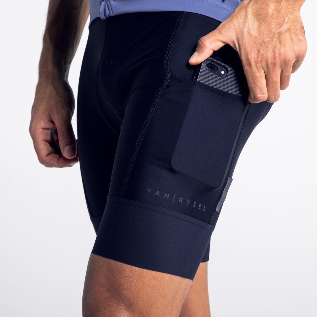 Men Road Cycling Bibless Shorts - Rc500, Navy, No Color, medium