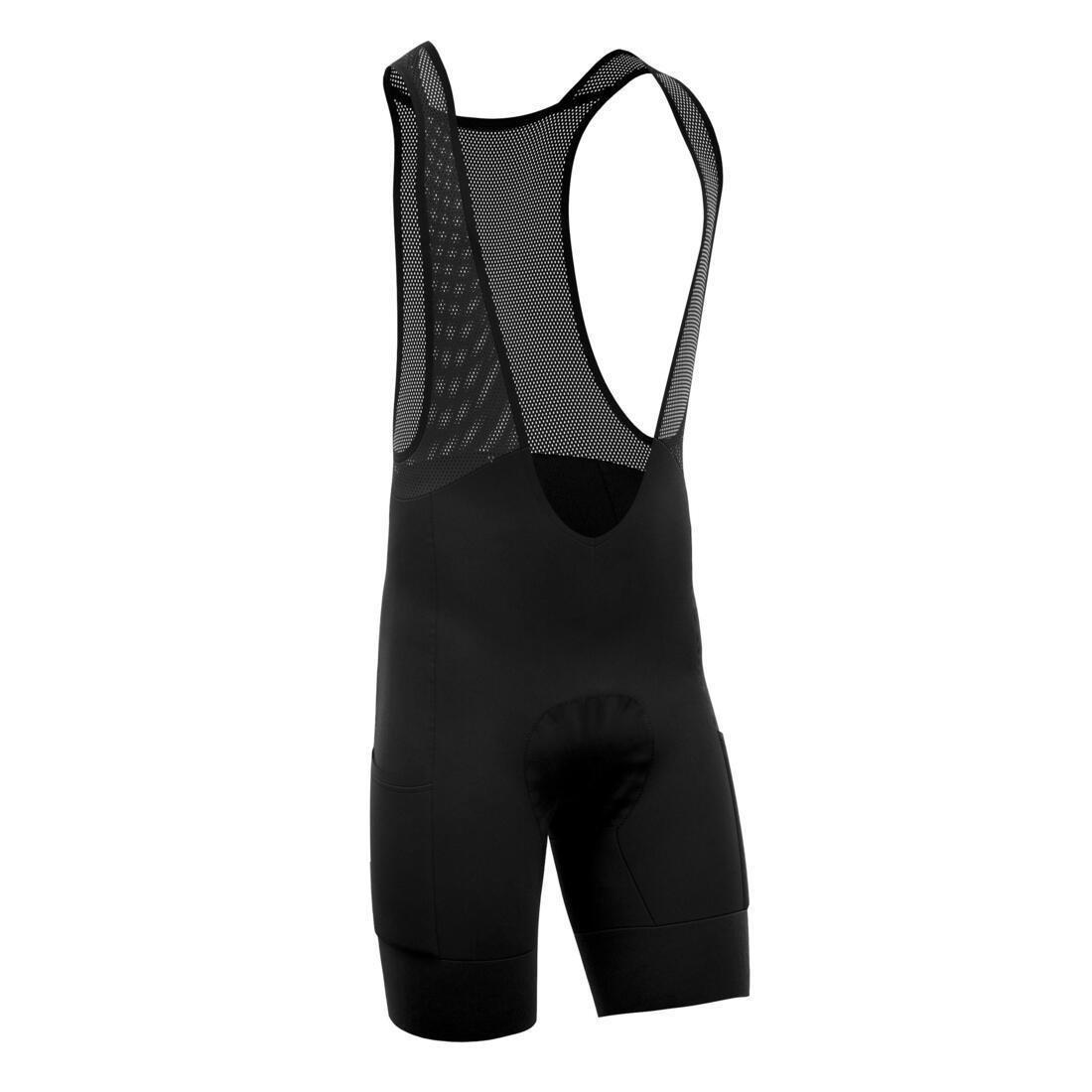 Men Road Cycling Bib Shorts Rc500, Black, No Color, medium