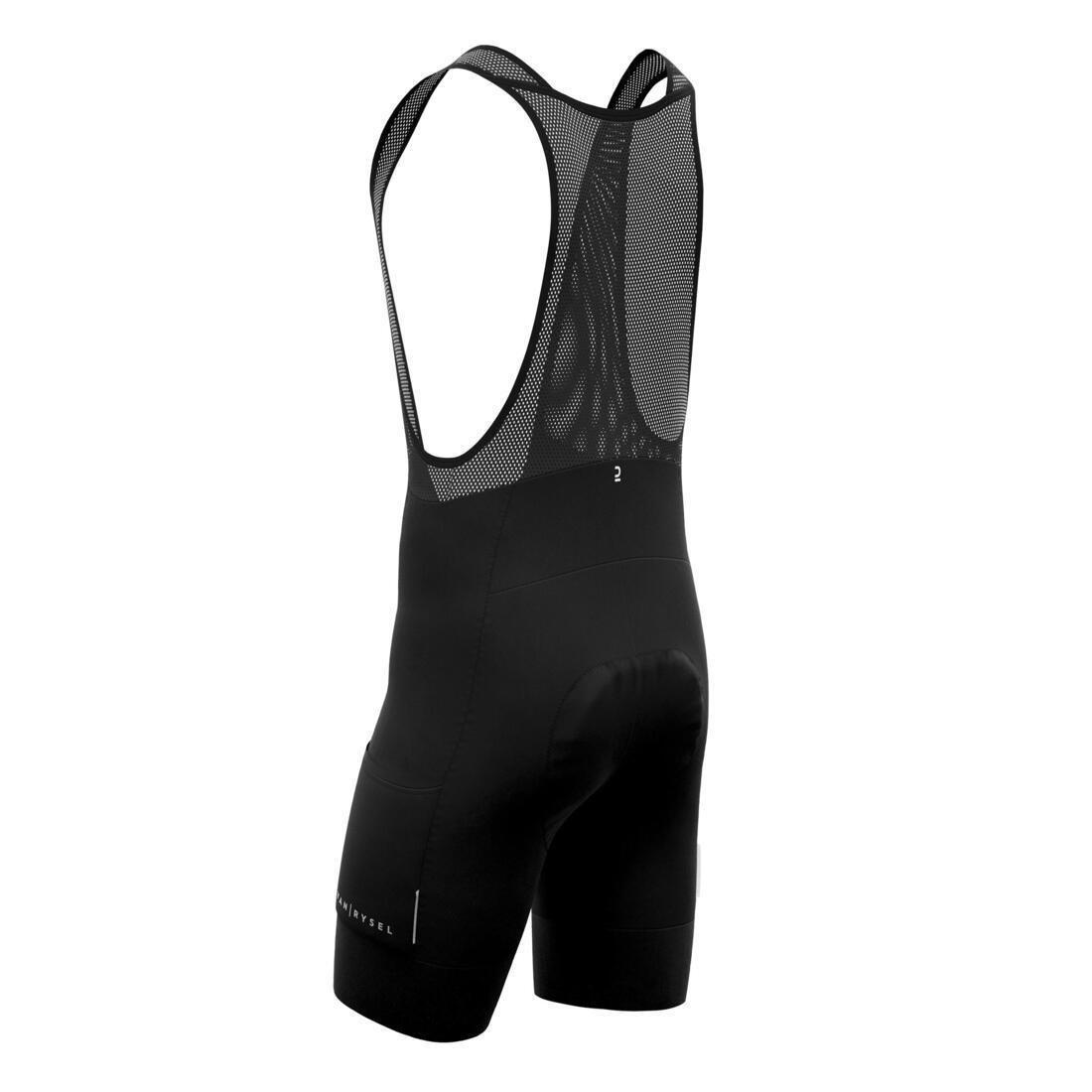 Men Road Cycling Bib Shorts Rc500, Black, No Color, medium