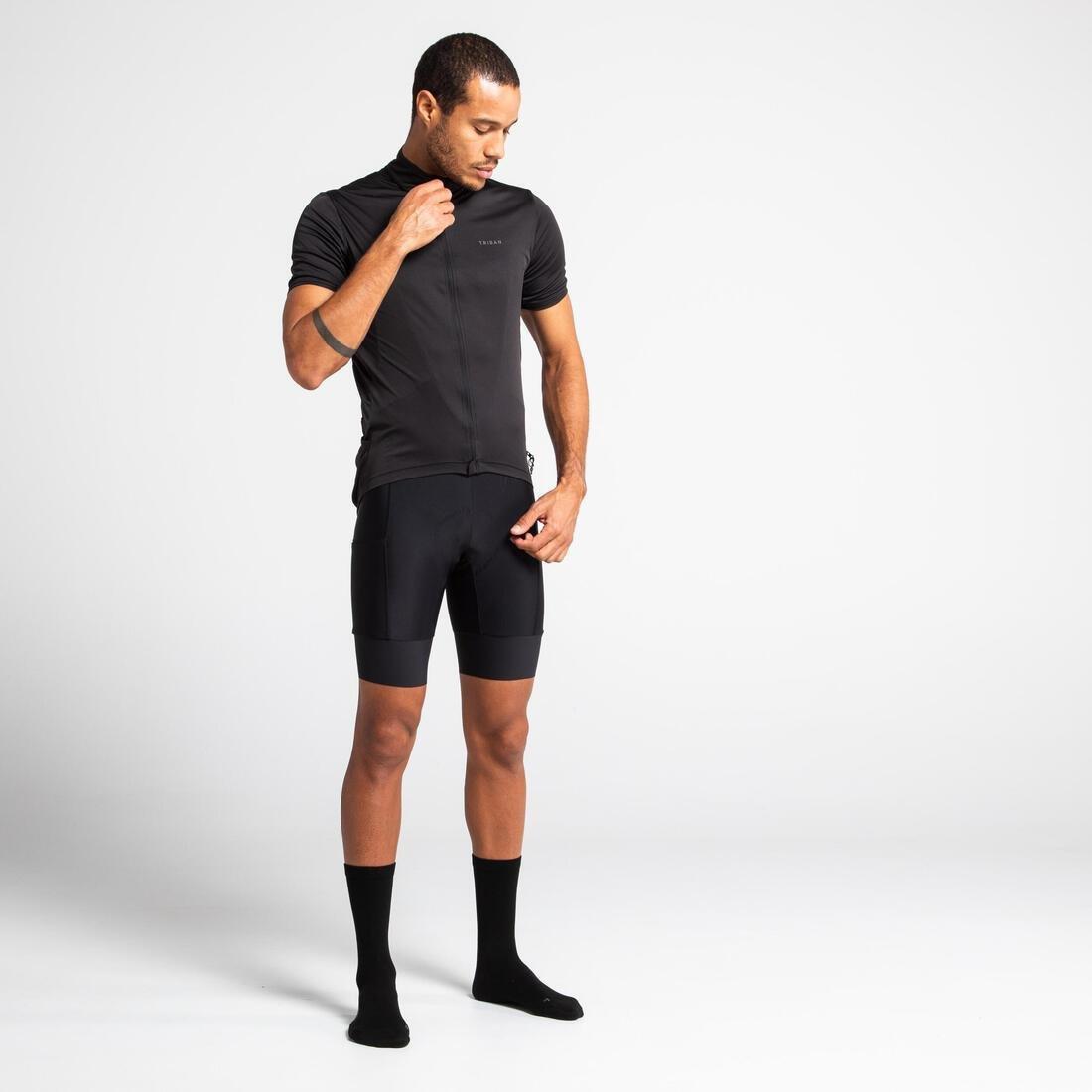Men Road Cycling Bib Shorts Rc500, Black, , large image number 2